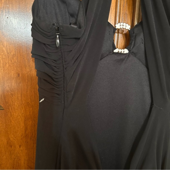 Betsy & Adam ~ new ~ Rhinestone Black Maxi Dress Evening Gown in size 6 - Picture 11 of 16